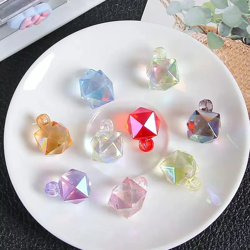 FS101700-16mm Mixed Cube Dangle Acrylic Beads -Zoe DIY Wholesale