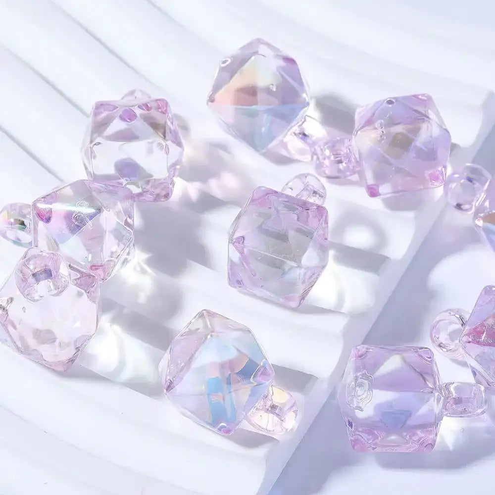 FS101700-16mm Mixed Cube Dangle Acrylic Beads -Zoe DIY Wholesale