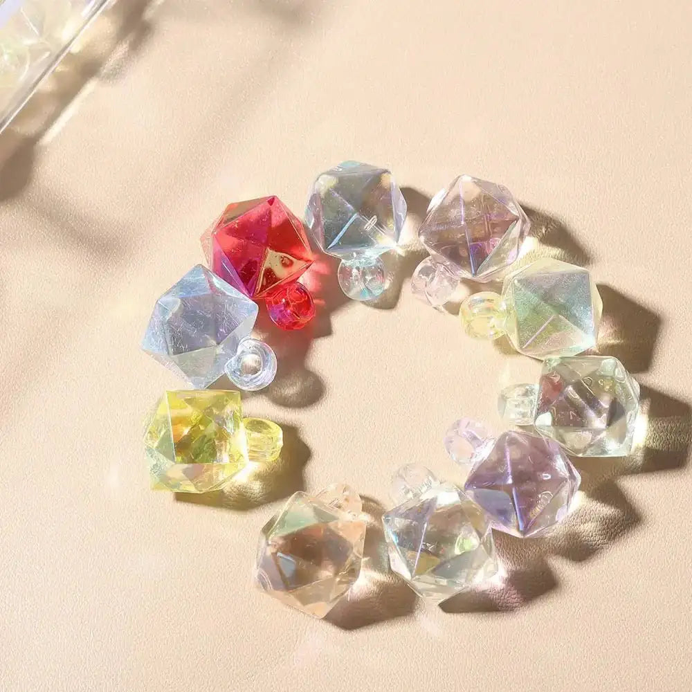 FS101700-16mm Mixed Cube Dangle Acrylic Beads -Zoe DIY Wholesale
