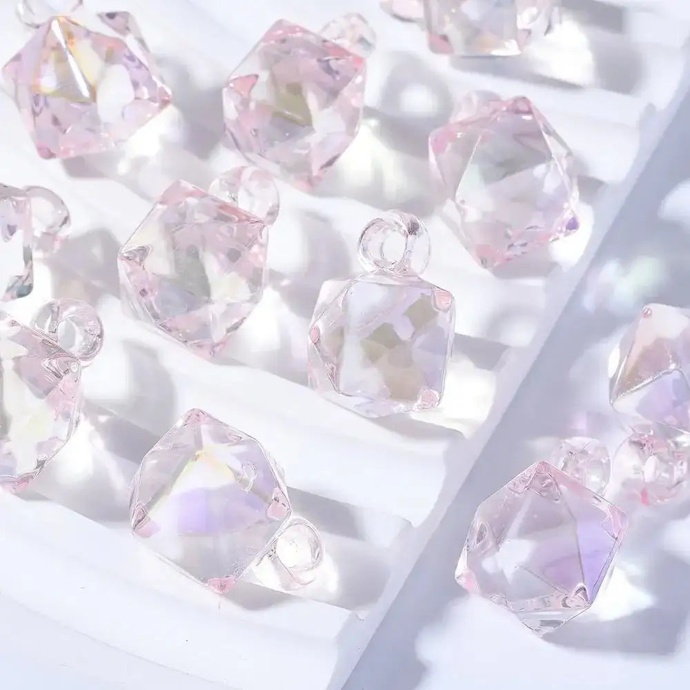 FS101700-16mm Mixed Cube Dangle Acrylic Beads -Zoe DIY Wholesale
