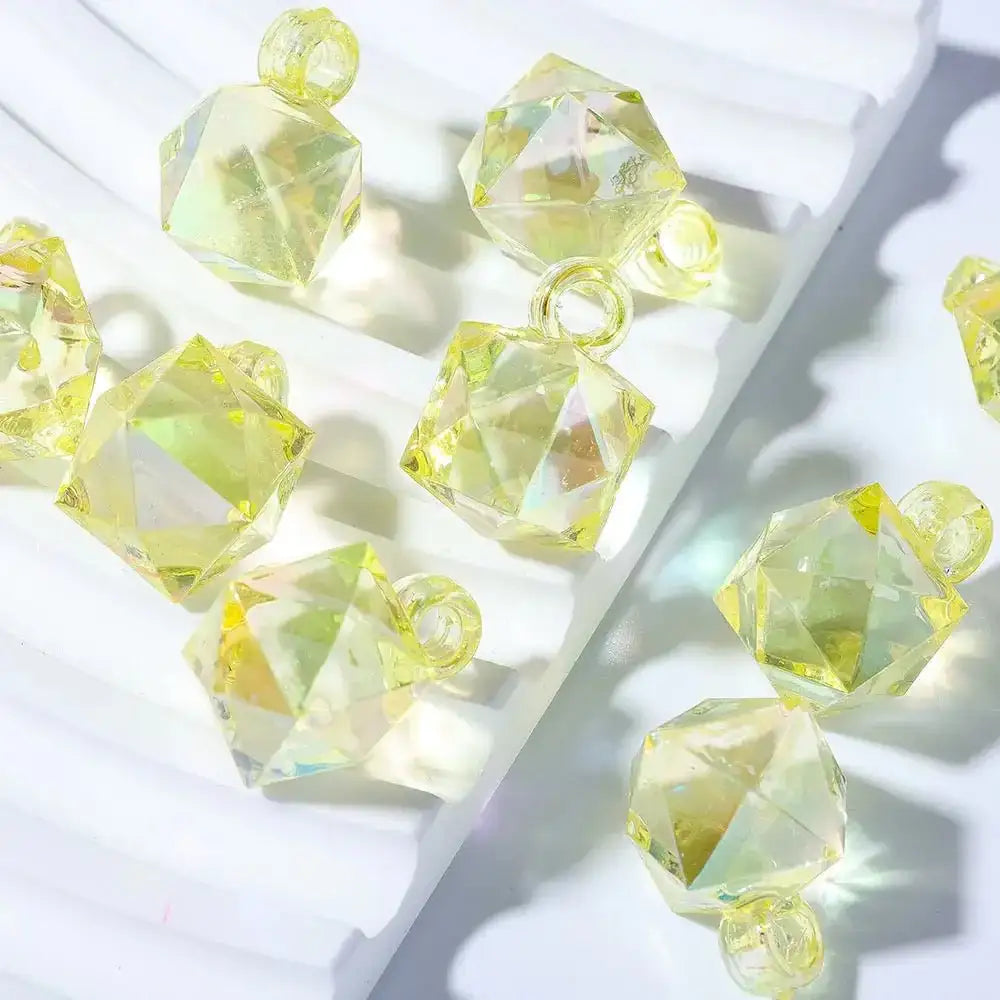 FS101700-16mm Mixed Cube Dangle Acrylic Beads -Zoe DIY Wholesale