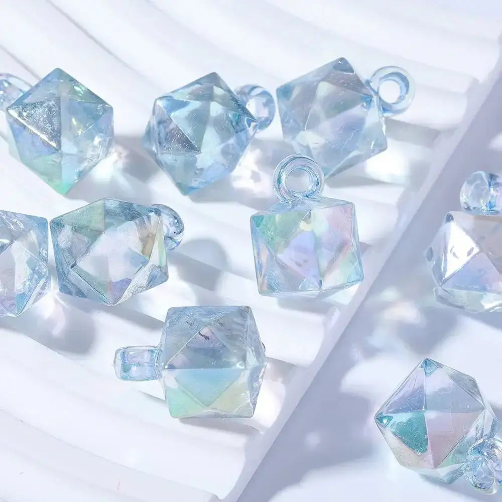 FS101700-16mm Mixed Cube Dangle Acrylic Beads -Zoe DIY Wholesale