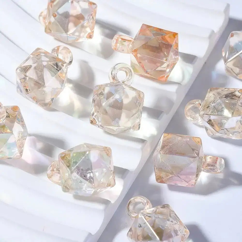 FS101700-16mm Mixed Cube Dangle Acrylic Beads -Zoe DIY Wholesale
