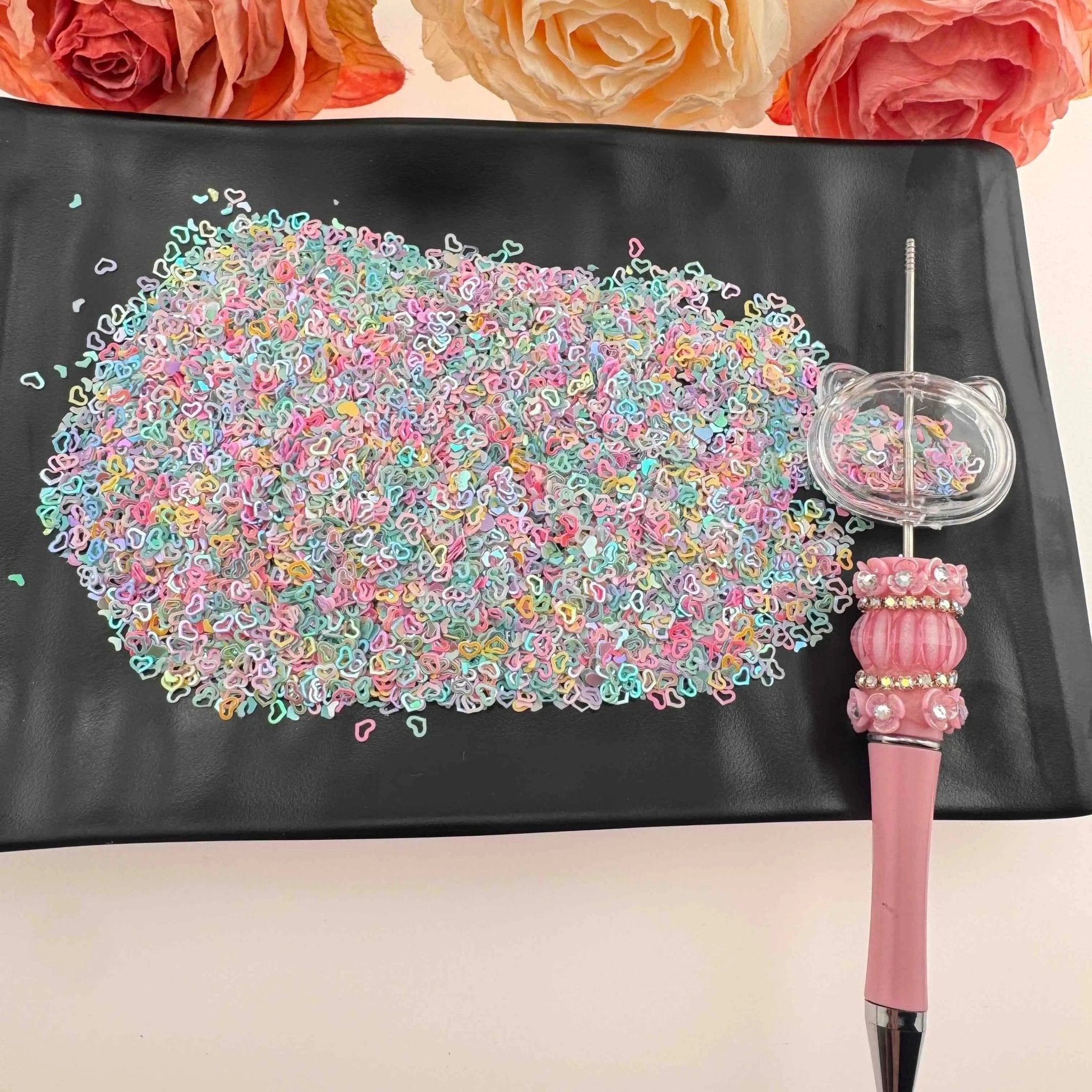 FS101792-Random Mixed Color Heart Allow Flash Chips -Zoe DIY Wholesale