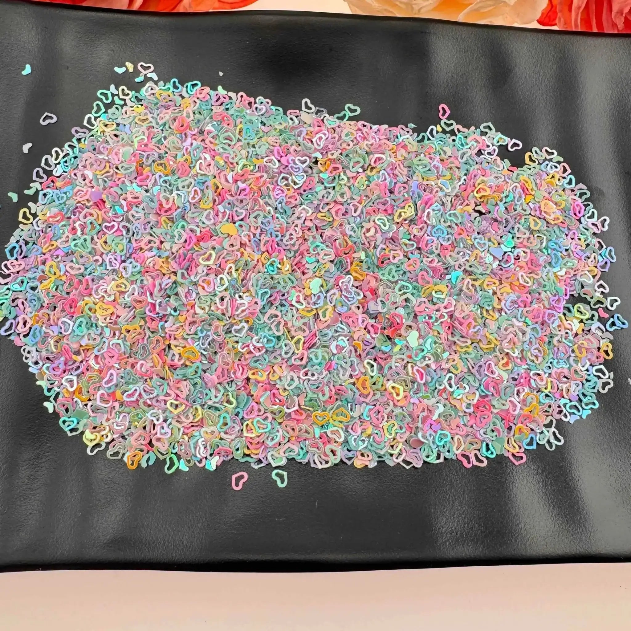 FS101792-Random Mixed Color Heart Allow Flash Chips -Zoe DIY Wholesale