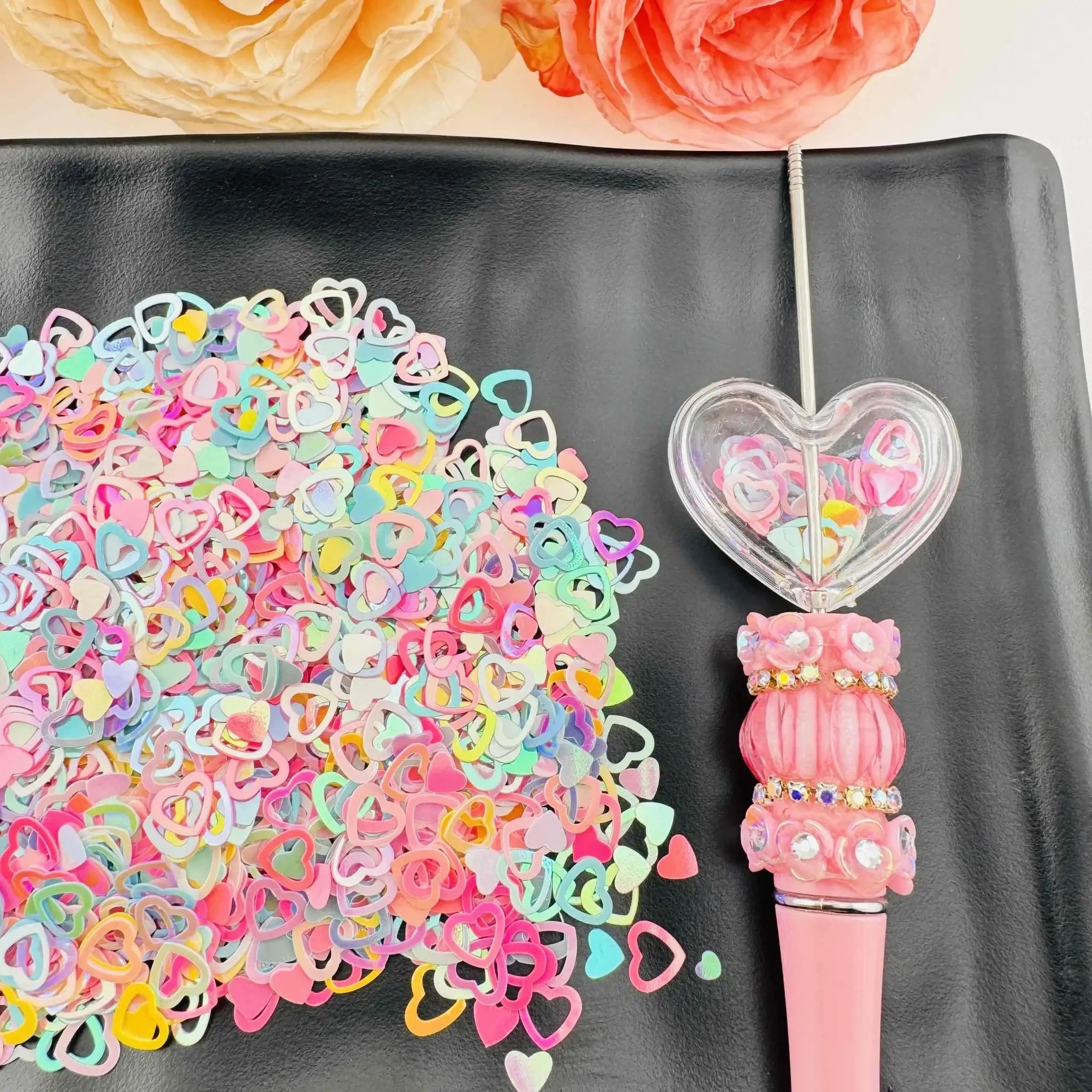FS101817-Random Mixed Heart Flash Chips -Zoe DIY Wholesale