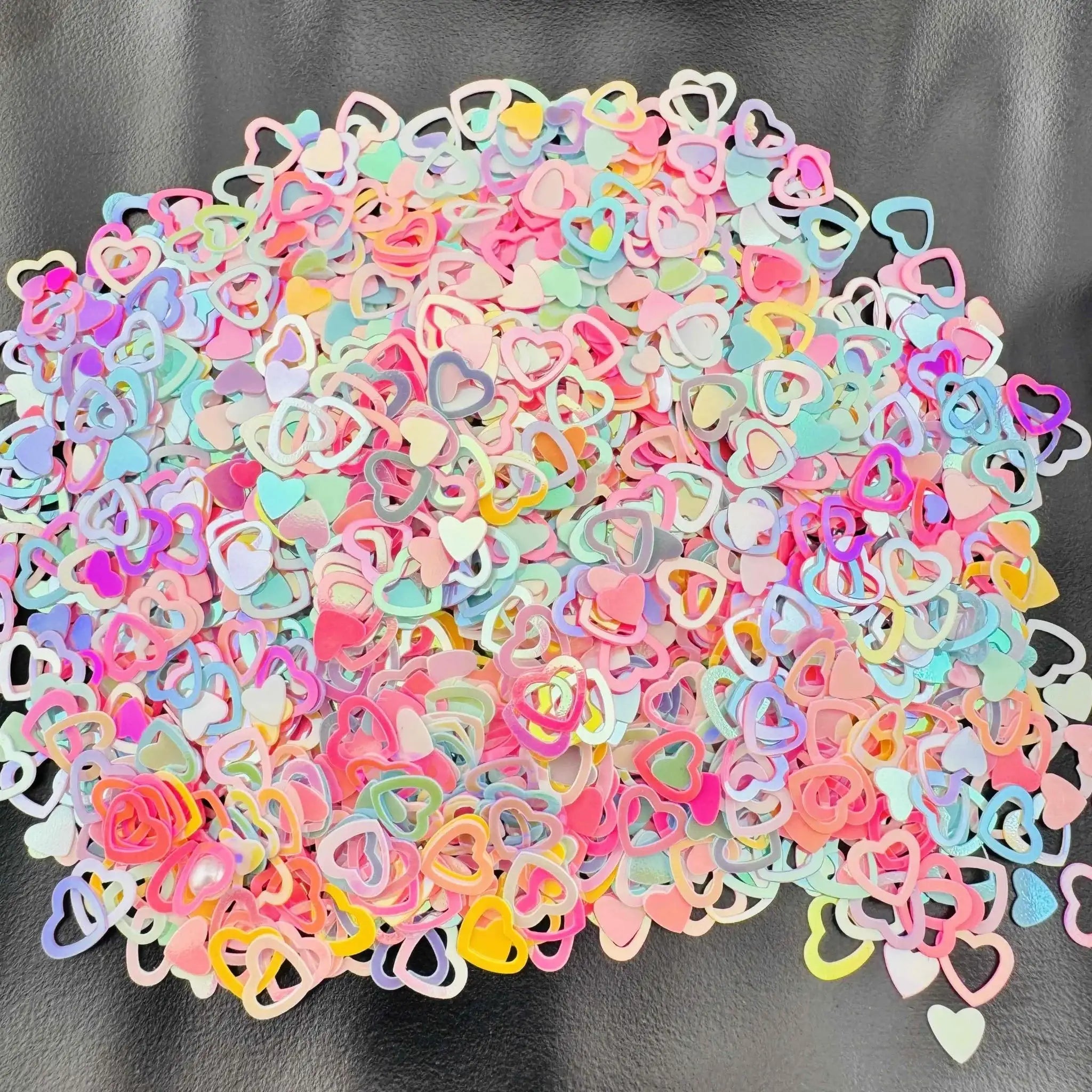 FS101817-Random Mixed Heart Flash Chips -Zoe DIY Wholesale