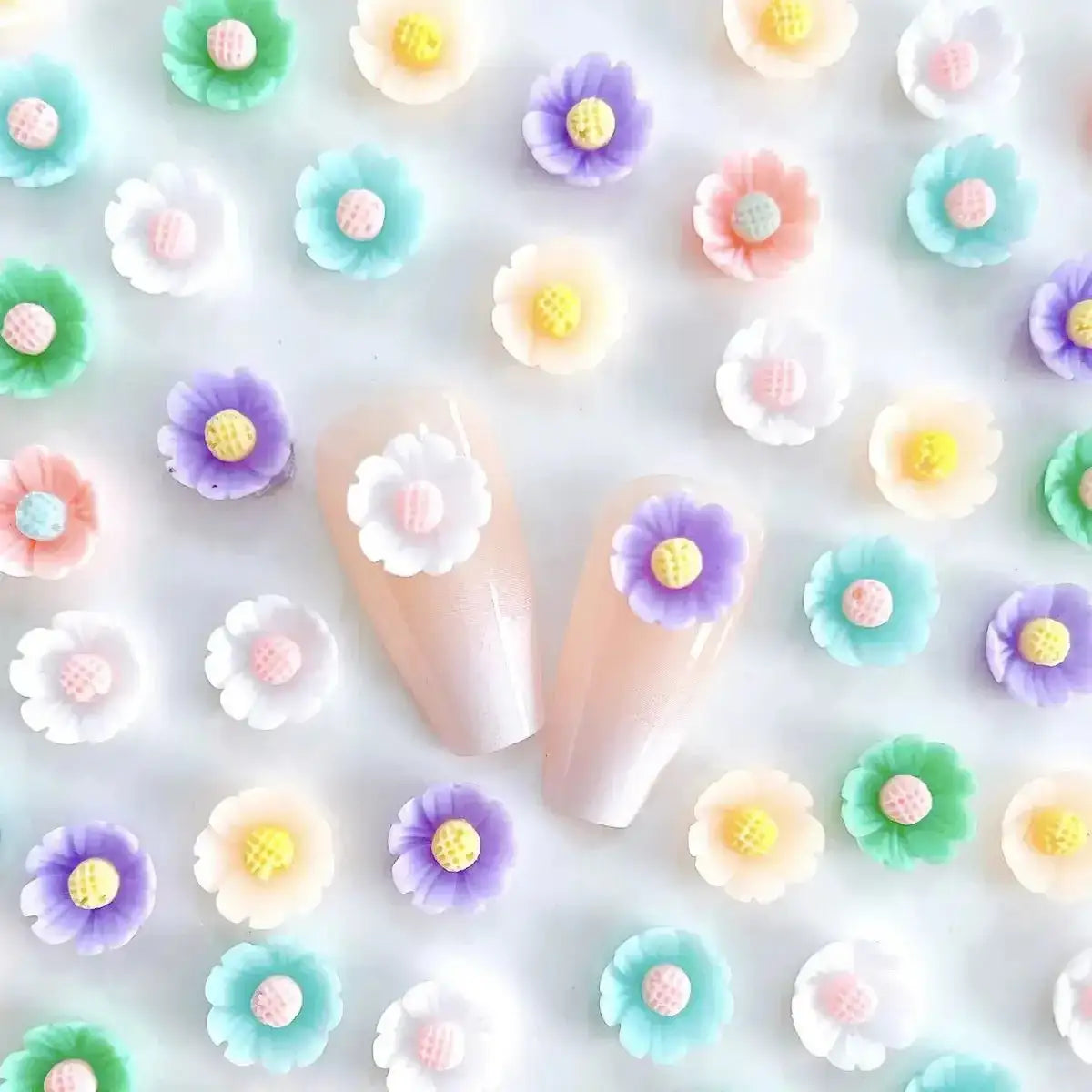 FS101824-About 10mm Daisy Flower Nail Charms -Zoe DIY Wholesale