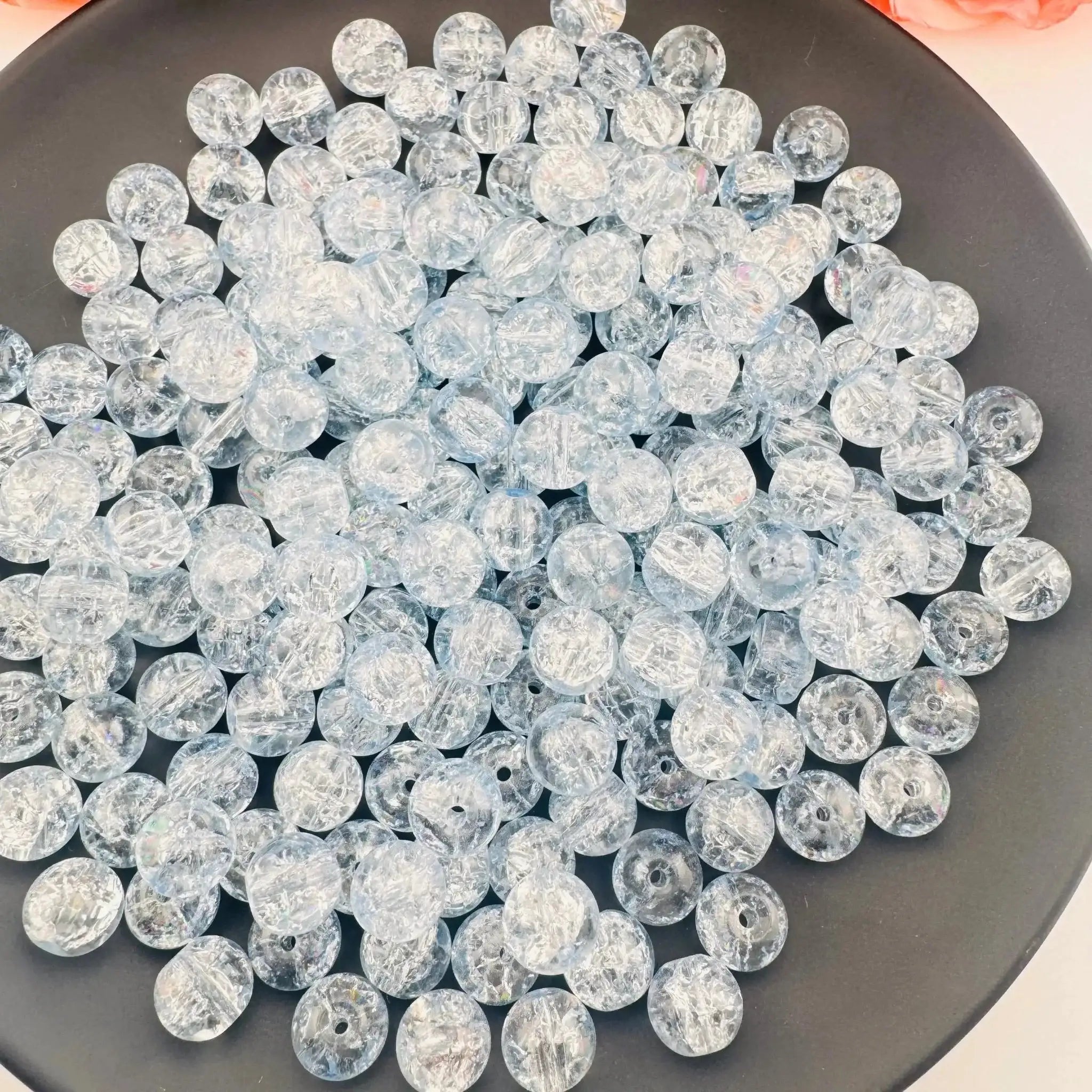 FS101840-About 10mm Cracked Glass Beads For Jewelry Making -Zoe DIY Wholesale