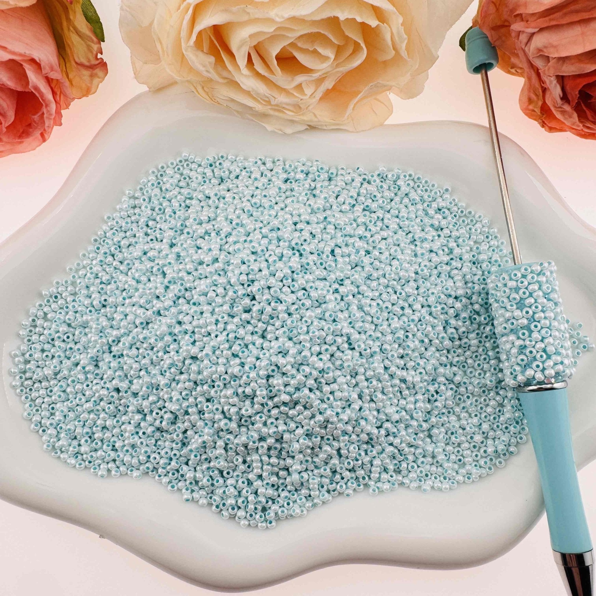 FS101906-1mm Mini Glass Beads With Hole -Zoe DIY Wholesale
