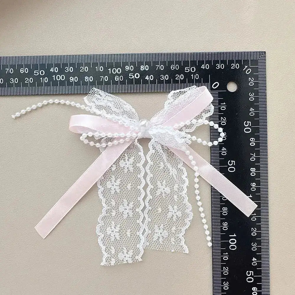 FS10192-About 10cm Pearl Lace Fabric Bowknot -Zoe DIY Wholesale
