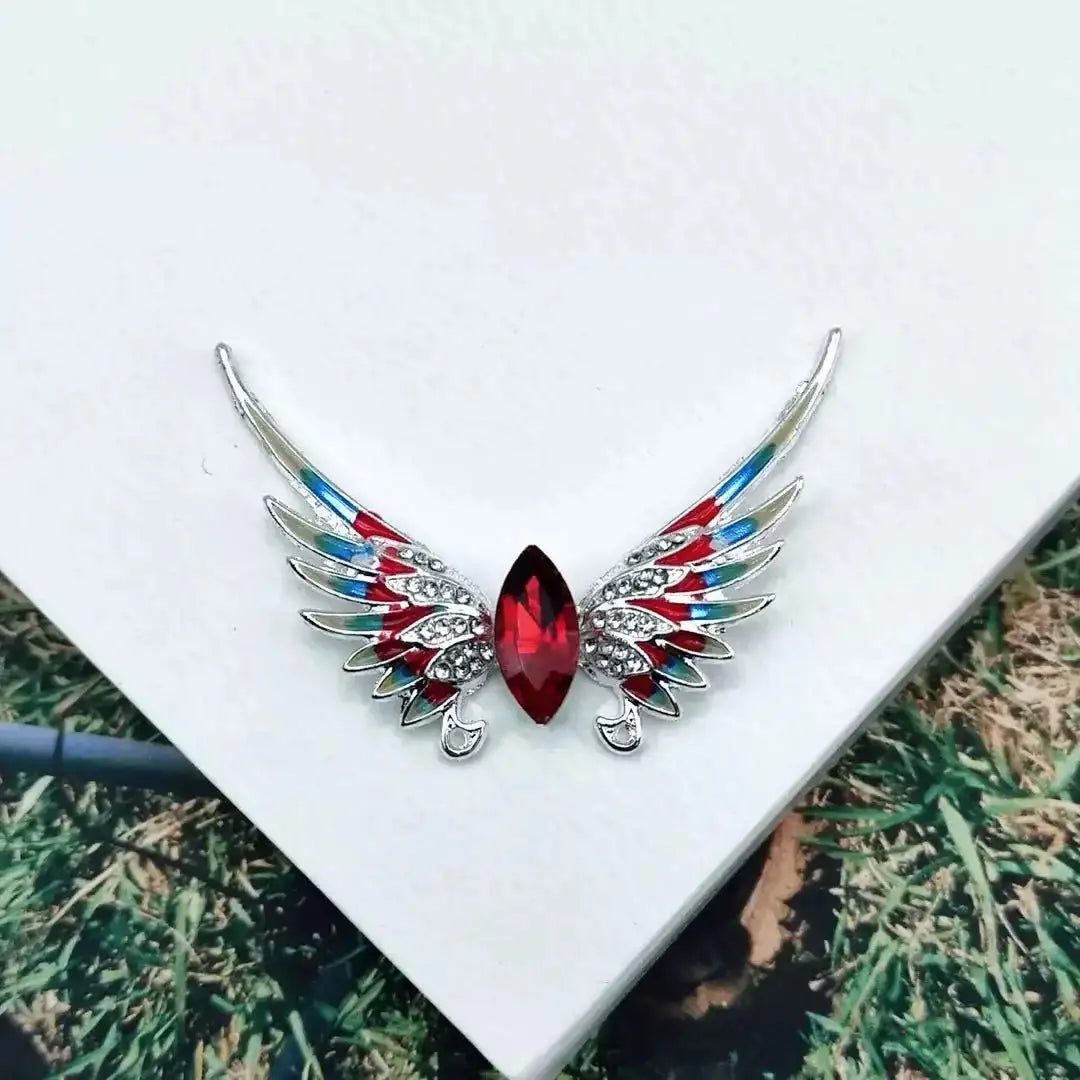 FS101944-54*37mm Alloy Oil Dropping Crystal Angle Wings -Zoe DIY Wholesale
