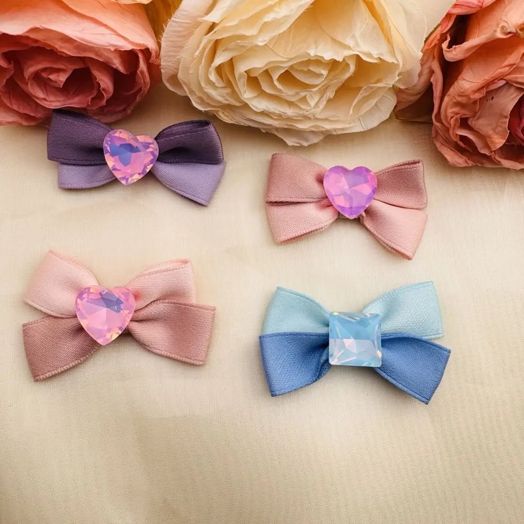 FS10200-Diamond Decorated Cloth Bow -Zoe DIY Wholesale