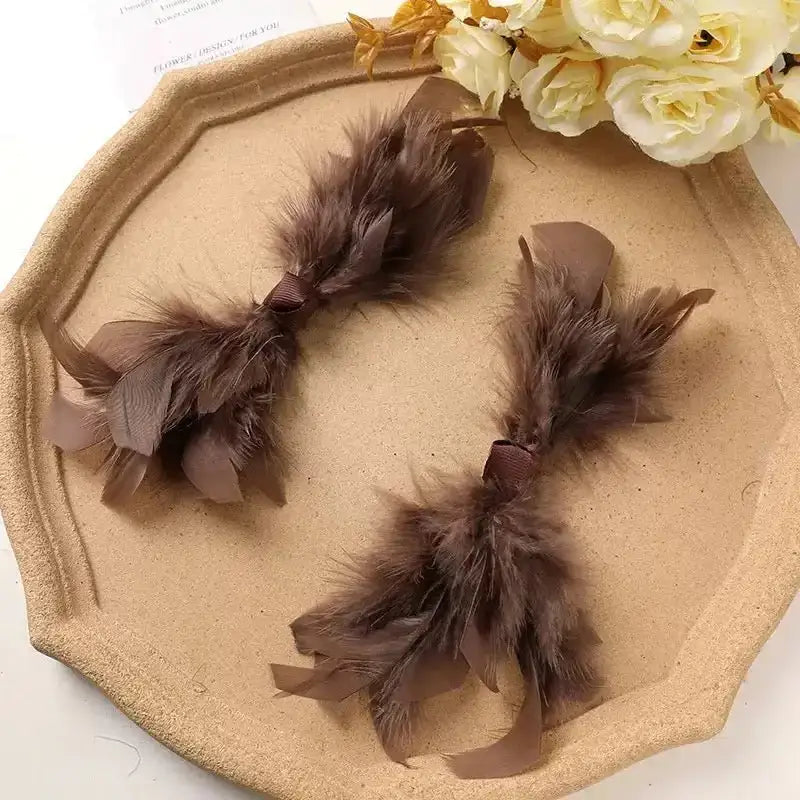 FS10216-Random Mixed Color Feather Bow -Zoe DIY Wholesale