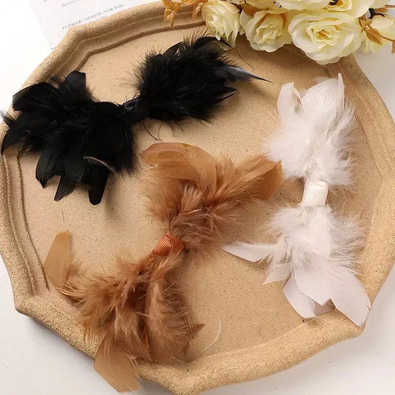 FS10216-Random Mixed Color Feather Bow -Zoe DIY Wholesale