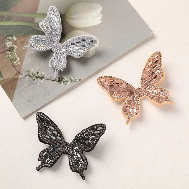 FS10224-Full Diamond Butterfly Fabric Patch -Zoe DIY Wholesale