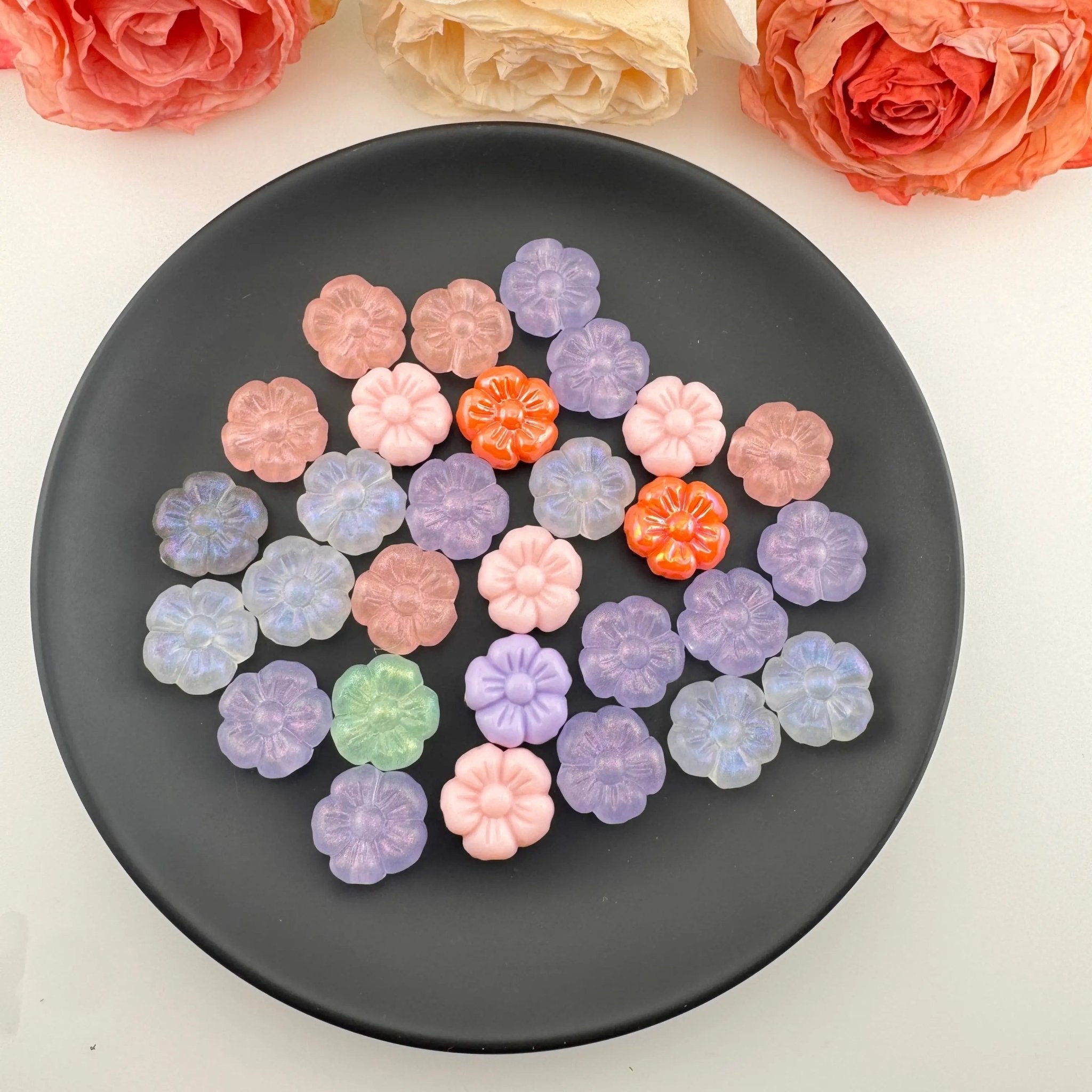 FS102259-About 20mm Flower Acrylic Beads -Zoe DIY Wholesale