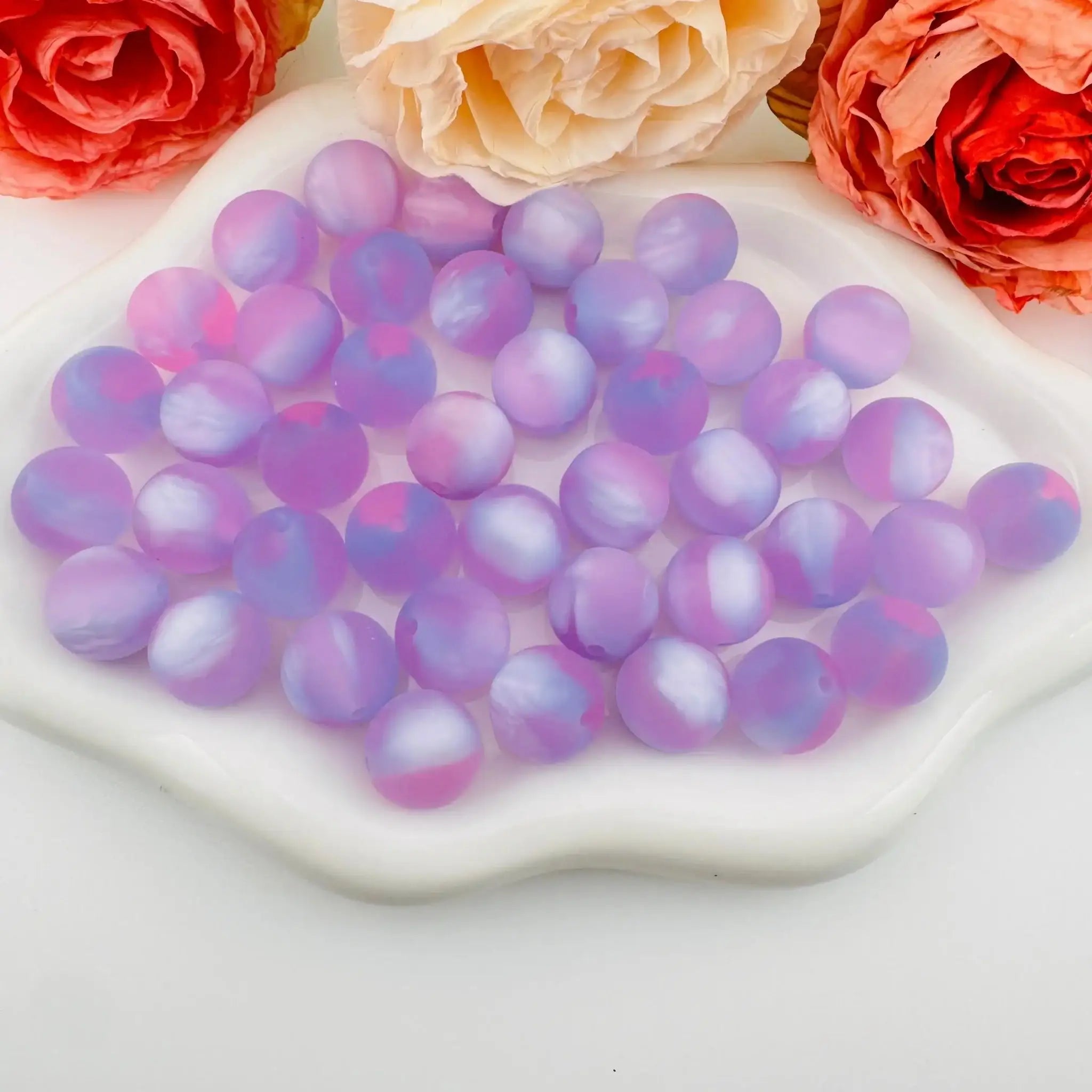 FS102260-About 16mm Gradient Frosted Cat Eyes Resin Beads -Zoe DIY Wholesale
