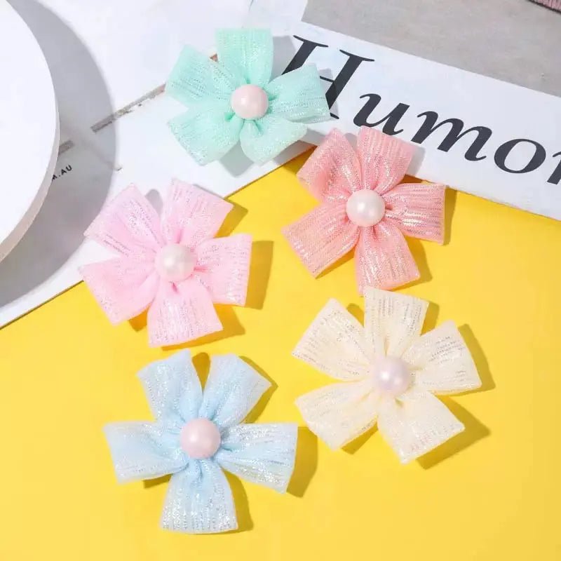 FS10228-Random Mixed Color Star Glitter Flower Patch For Making Fancy Beads -Zoe DIY Wholesale
