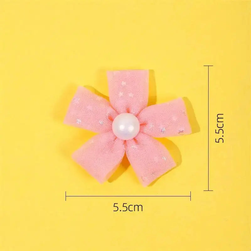 FS10228-Random Mixed Color Star Glitter Flower Patch For Making Fancy Beads -Zoe DIY Wholesale
