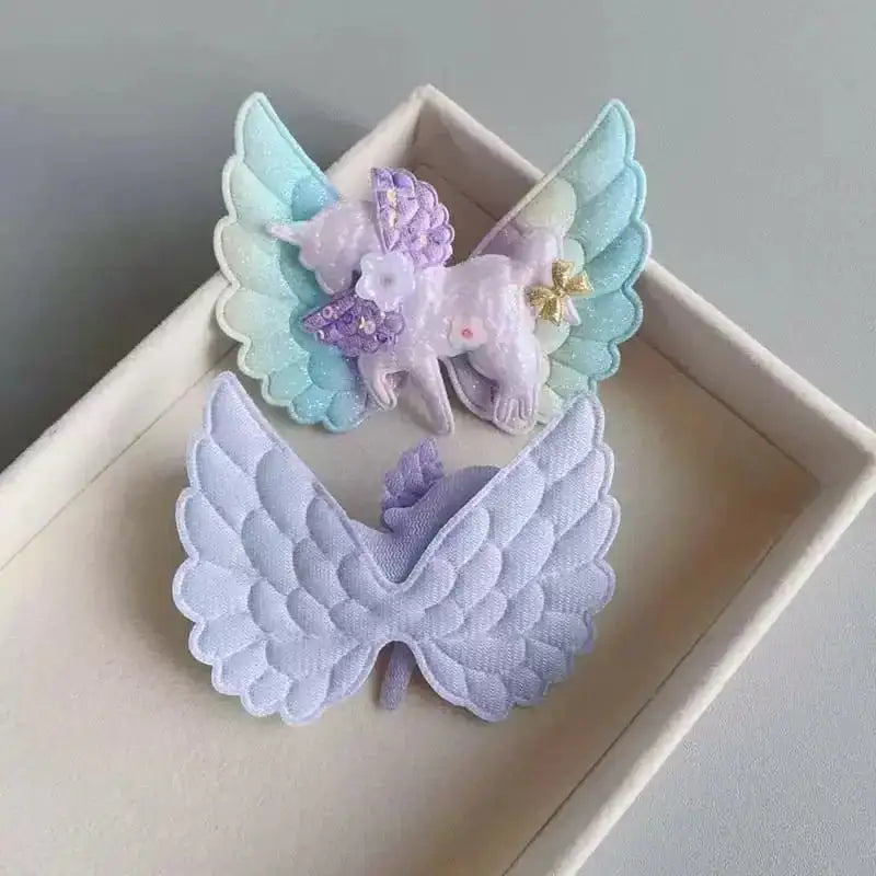 FS10242-Mixed Color Unicorn Angel Wings Fabric Patch -Zoe DIY Wholesale