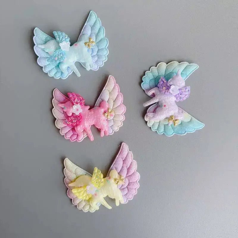 FS10242-Mixed Color Unicorn Angel Wings Fabric Patch -Zoe DIY Wholesale