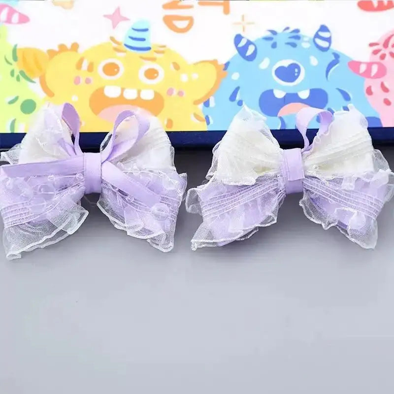 FS10243-Lace Fabric Bow For DIY Project -Zoe DIY Wholesale
