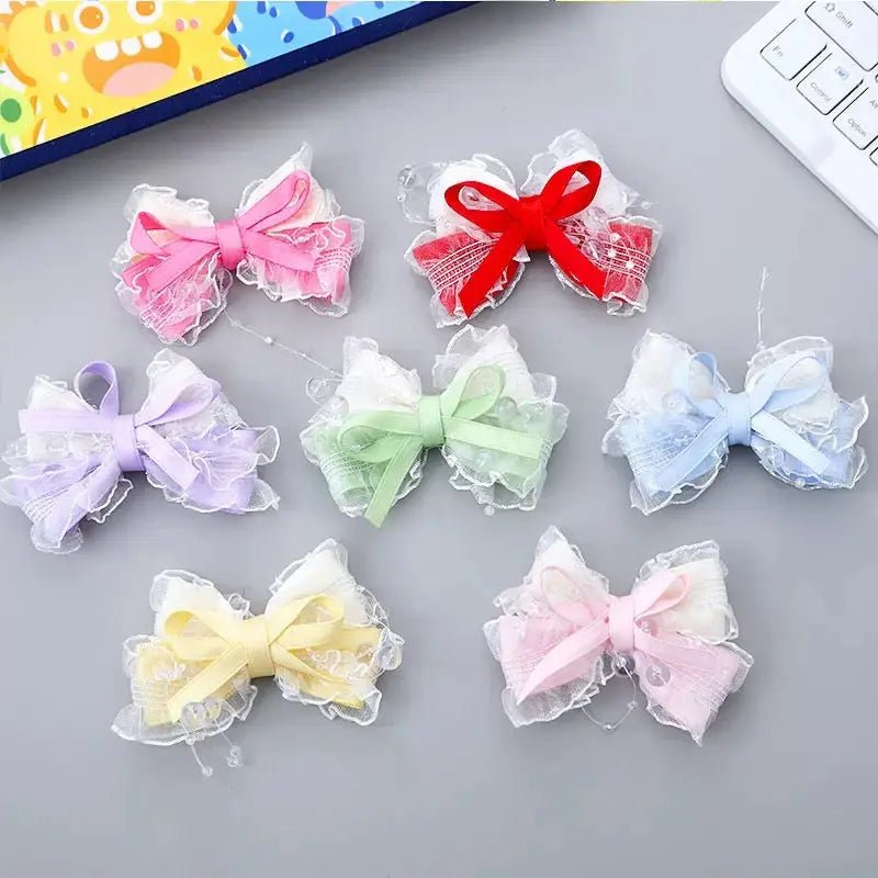 FS10243-Lace Fabric Bow For DIY Project -Zoe DIY Wholesale