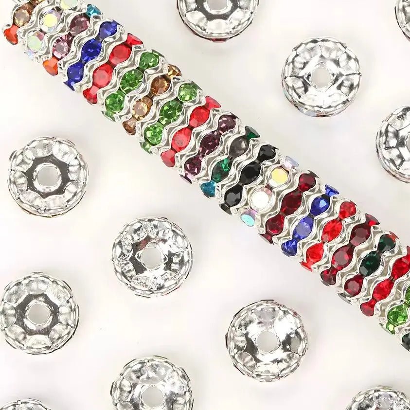 FS10254-10mm Wave Rhinestone Spacer Fit For Beadable Pens Jewelry Making -Zoe DIY Wholesale