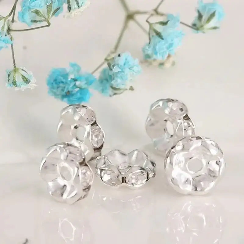 FS10254-10mm Wave Rhinestone Spacer Fit For Beadable Pens Jewelry Making -Zoe DIY Wholesale