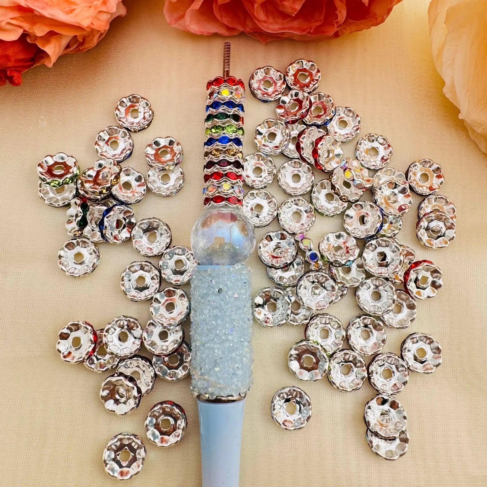 FS10254-10mm Wave Rhinestone Spacer Fit For Beadable Pens Jewelry Making -Zoe DIY Wholesale