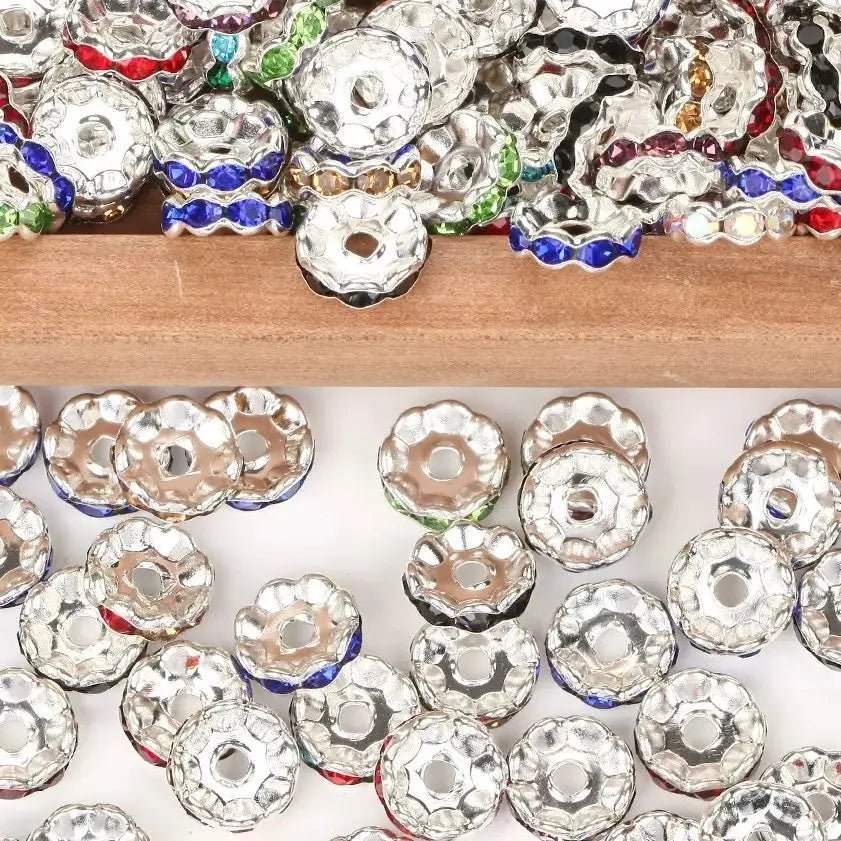 FS10254-10mm Wave Rhinestone Spacer Fit For Beadable Pens Jewelry Making -Zoe DIY Wholesale