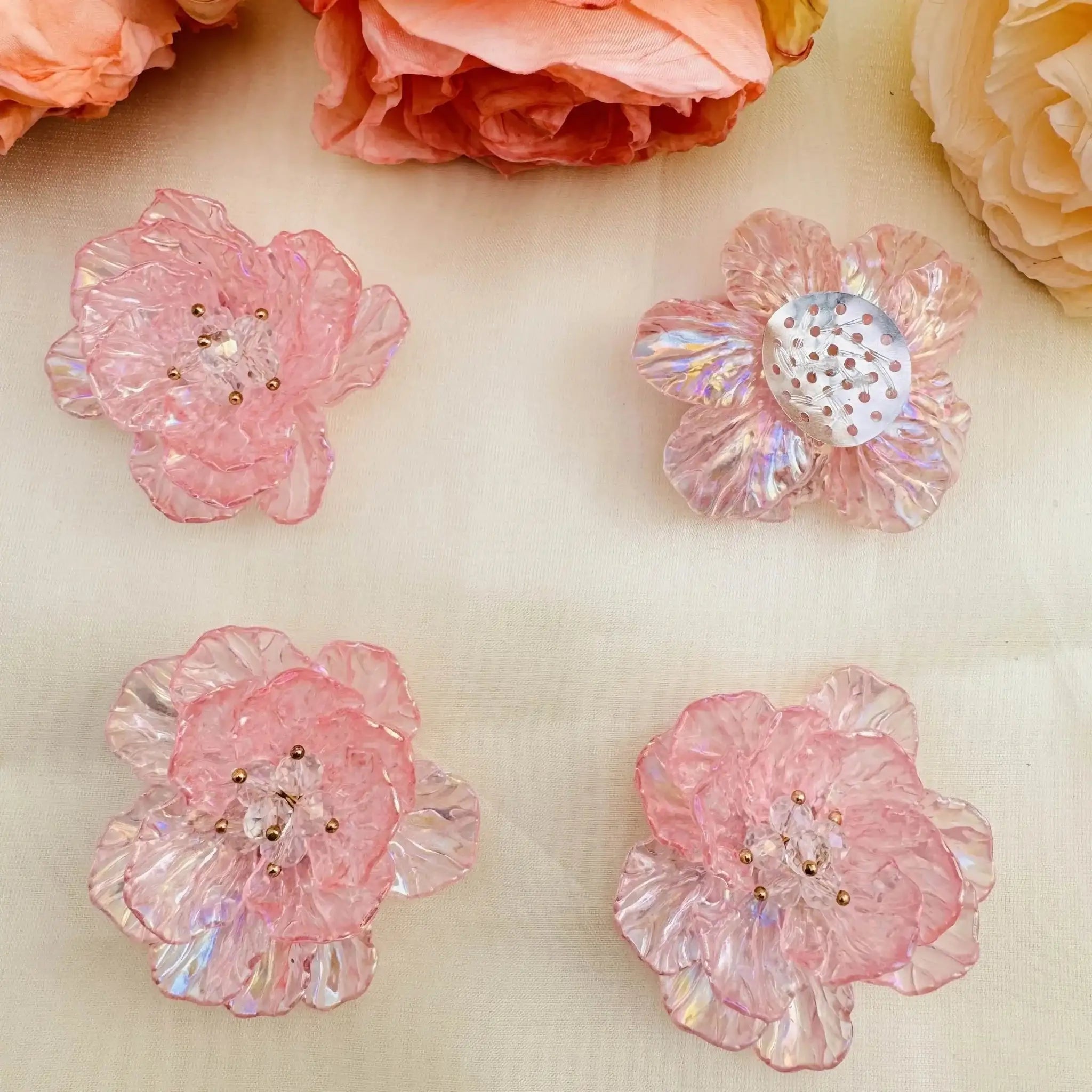 FS10258-AB Clear Flower Patch For Making Fancy Beads Or Other DIY Project -Zoe DIY Wholesale