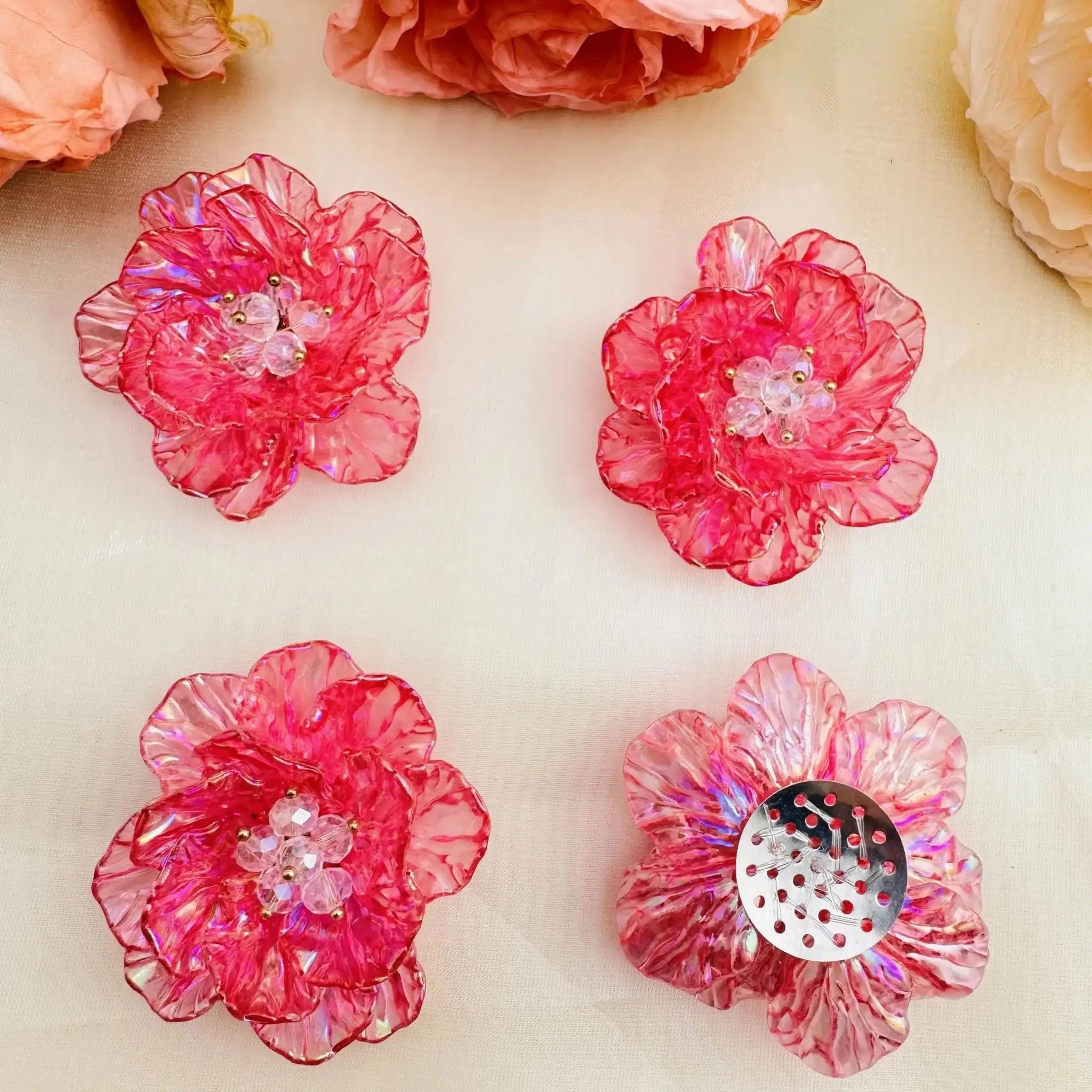 FS10258-AB Clear Flower Patch For Making Fancy Beads Or Other DIY Project -Zoe DIY Wholesale