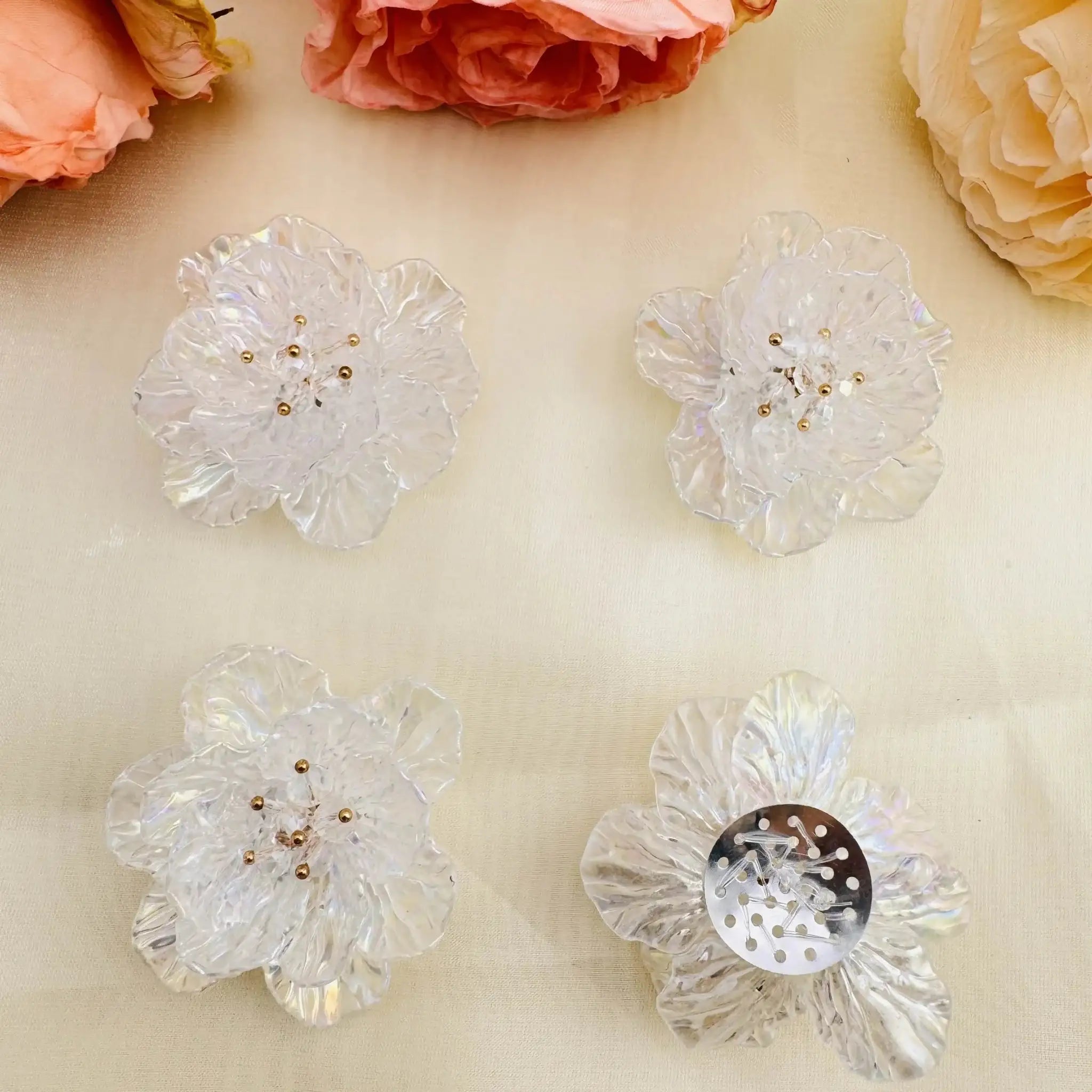 FS10258-AB Clear Flower Patch For Making Fancy Beads Or Other DIY Project -Zoe DIY Wholesale