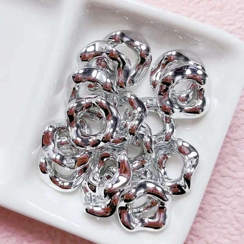 FS10322-16mm Silver-Plated Wavy Spacer Beads -Zoe DIY Wholesale