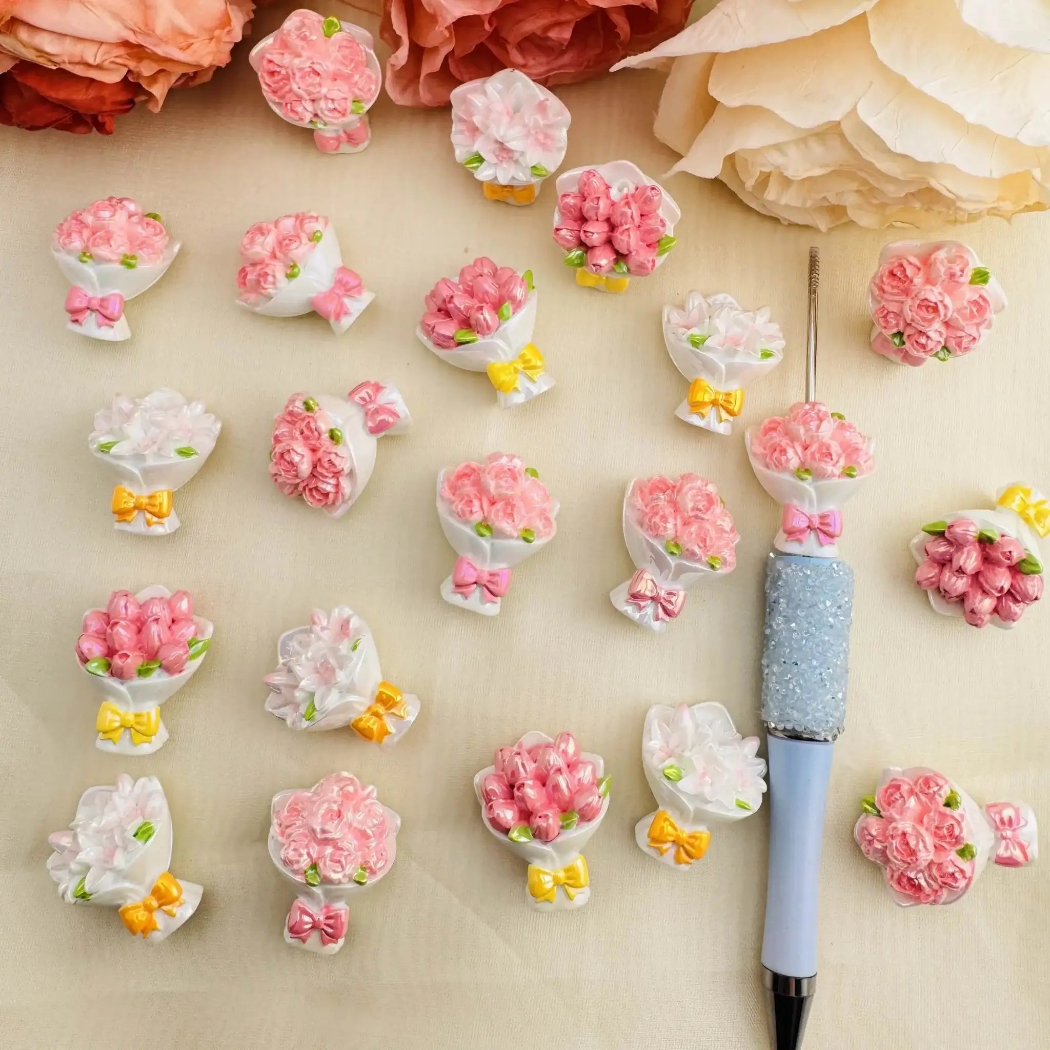 FS10362-UV Valentine's Day Bouquet Resin Beads -Zoe DIY Wholesale