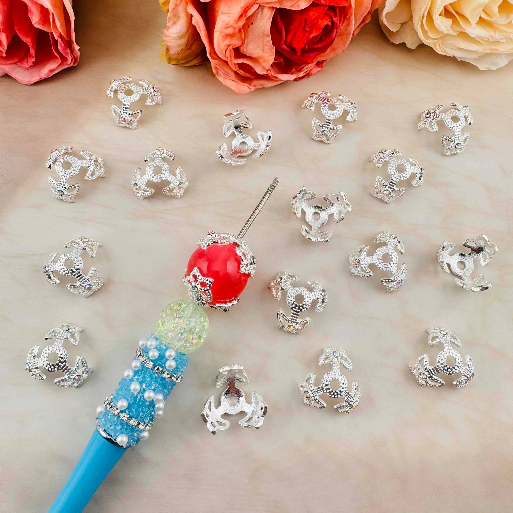 FS10363-19mm Rhinestone Spacer Fit For Beadable Pens -Zoe DIY Wholesale