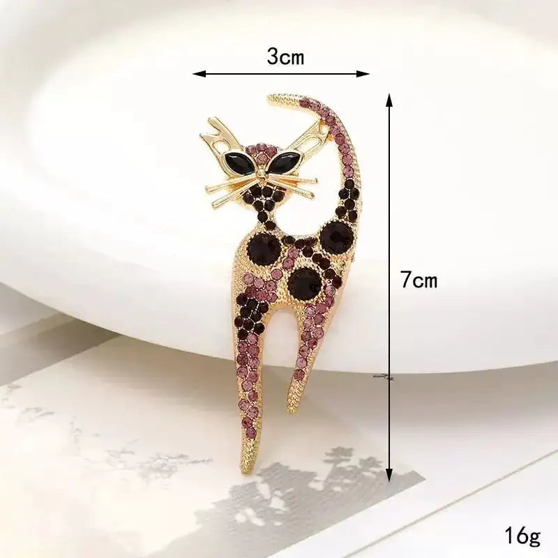FS10374-3×7cm Diamond Inlaid Cat Alloy Patch For Making Fancy Beads -Zoe DIY Wholesale