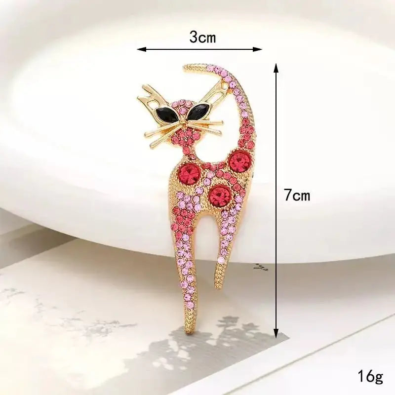 FS10374-3×7cm Diamond Inlaid Cat Alloy Patch For Making Fancy Beads -Zoe DIY Wholesale