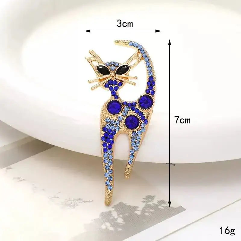 FS10374-3×7cm Diamond Inlaid Cat Alloy Patch For Making Fancy Beads -Zoe DIY Wholesale
