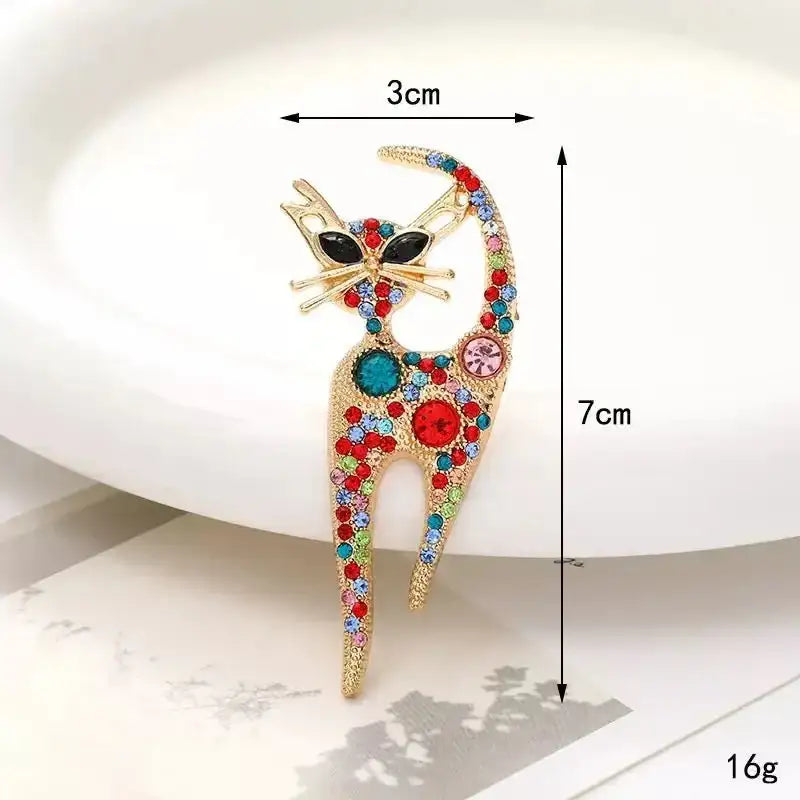 FS10374-3×7cm Diamond Inlaid Cat Alloy Patch For Making Fancy Beads -Zoe DIY Wholesale