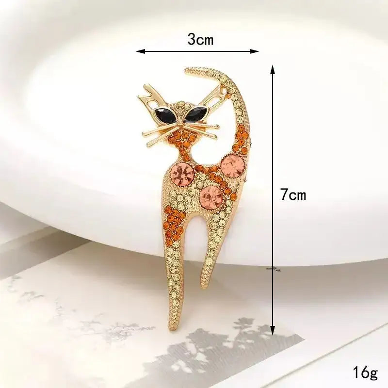 FS10374-3×7cm Diamond Inlaid Cat Alloy Patch For Making Fancy Beads -Zoe DIY Wholesale