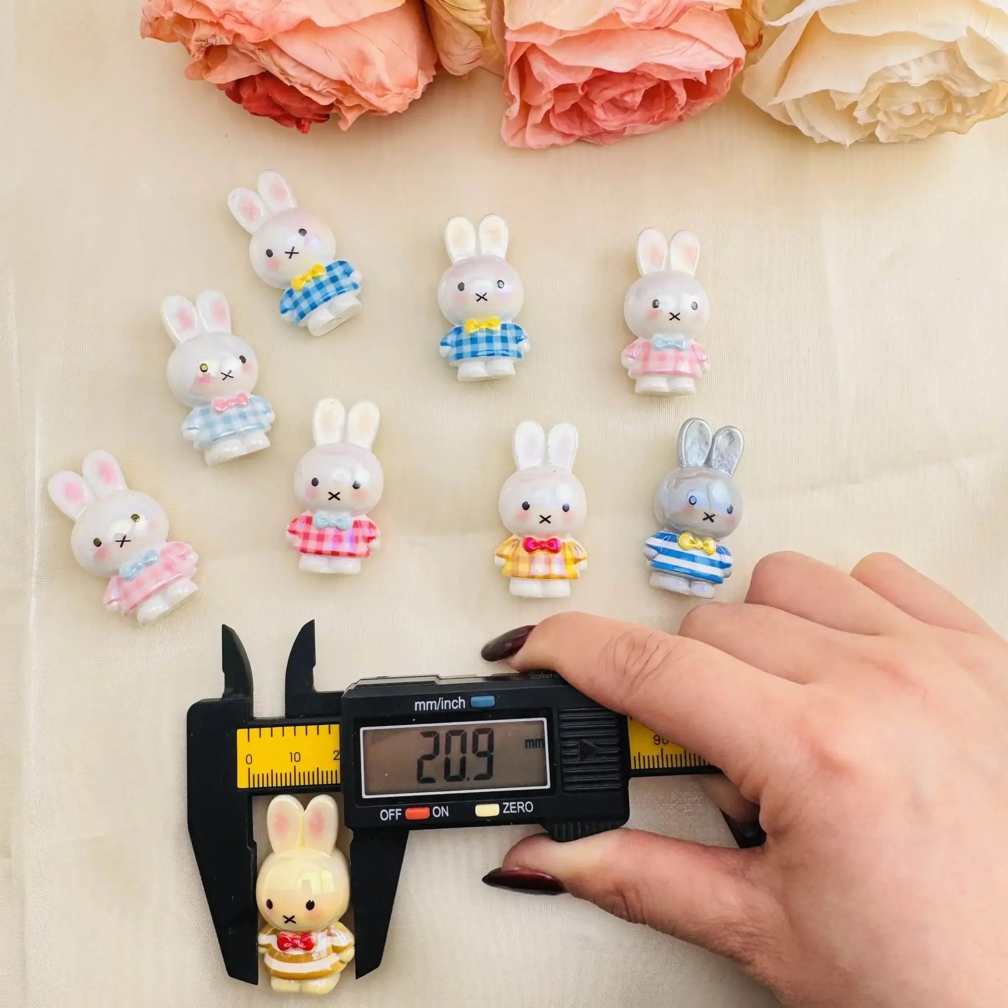 FS10395-Random Mixed Color UV Coating Rabbit Resin Beads Fit For Beadable Pens Keychain Making -Zoe DIY Wholesale