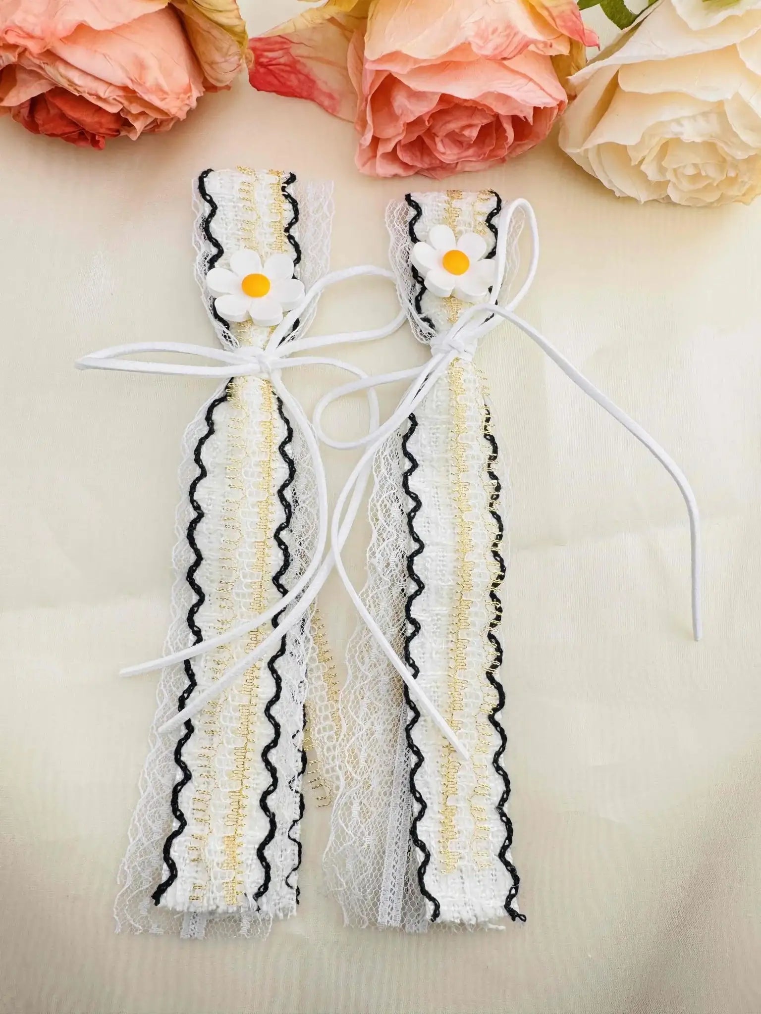 FS10396-Dasiy Miu Style Lace Fabric Rope For Making Keychain -Zoe DIY Wholesale