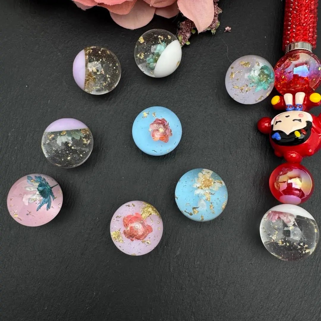 FS10402-20mm Dried Flower Resin Pen Topper -Zoe DIY Wholesale