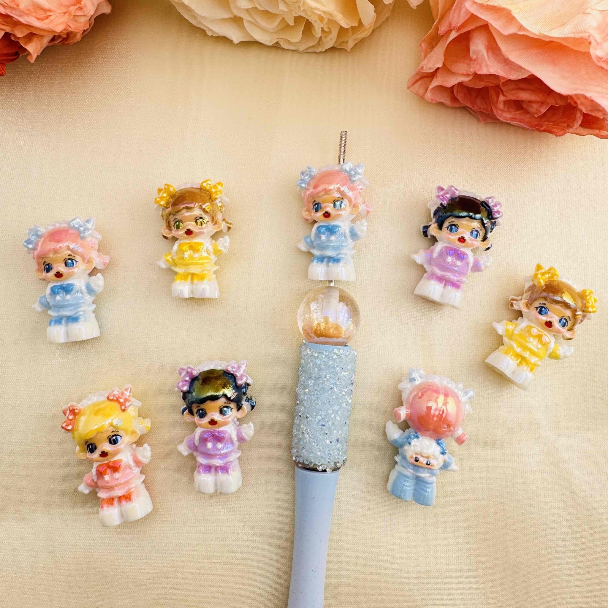 FS10405-About 20×30mm UV Coating Zora Resin Beads Fit For Beadable Pens Keychain Making -Zoe DIY Wholesale