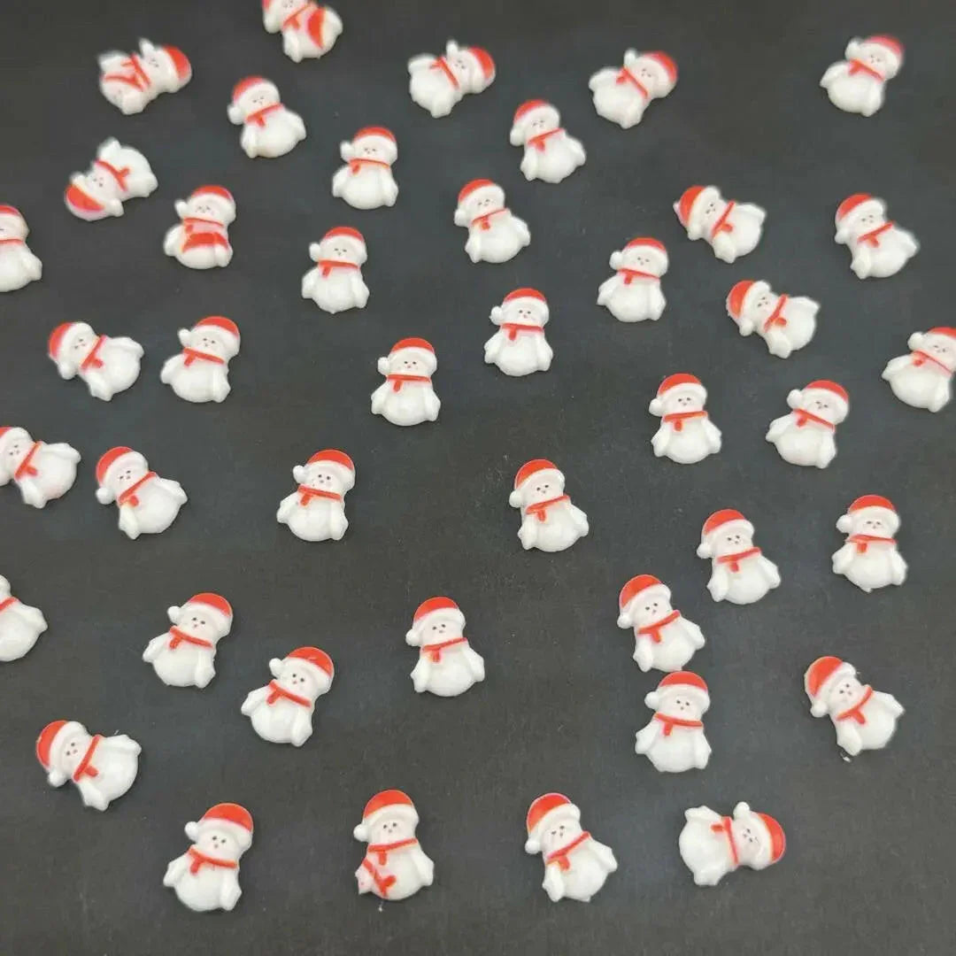 FS1041-12MM White Snownman Nail Charms For Making Fancy Bead Or Fancy Pen -Zoe DIY Wholesale