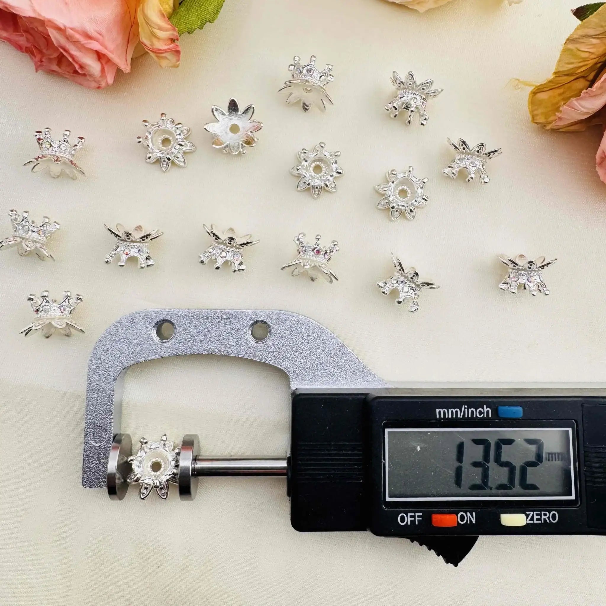 FS10440-About 10×14mm Crown Flower Spacer For Beadable Pens Jewelry Making Keychain Making -Zoe DIY Wholesale