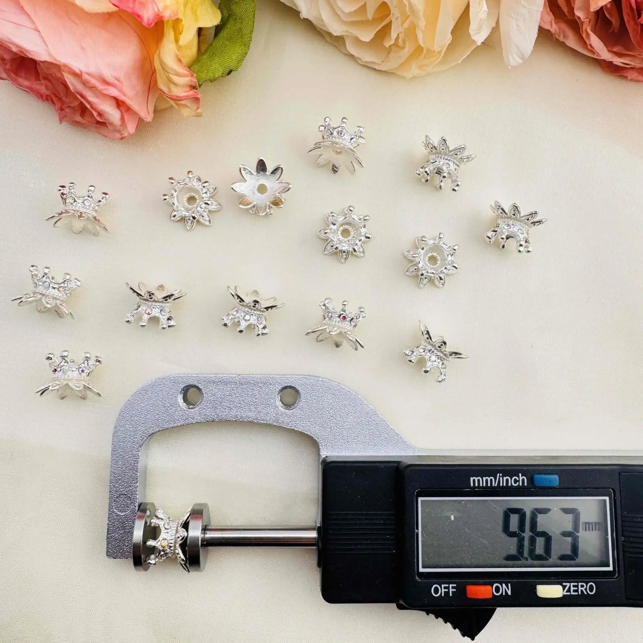 FS10440-About 10×14mm Crown Flower Spacer For Beadable Pens Jewelry Making Keychain Making -Zoe DIY Wholesale